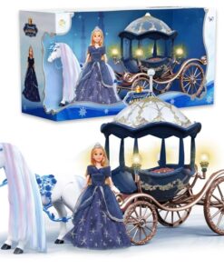 Caleasca cu papusa si cal, lumini si efecte - Princess Carriage, 3 ani+
