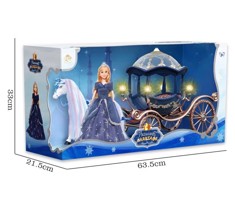 Caleasca cu papusa si cal, lumini si efecte - Princess Carriage, 3 ani+ - imagine 3