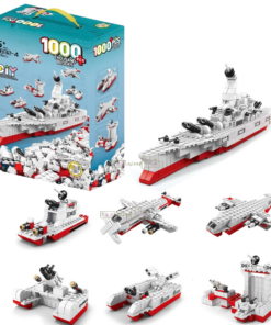 Cuburi de construit tip lego 1000 Piese, mici, 6 ani+, Portavion