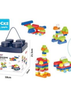 Alternative view of Cuburi de construit tip lego 140 Piese, mici, 3 ani+, Beinzi, Albastru
