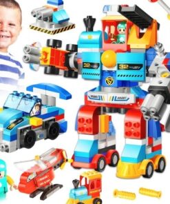 Cuburi de construit tip lego 172 Piese, 3 ani, Robot