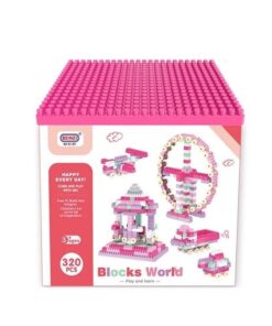 Cuburi de construit tip lego 320 Piese, mici, 3 ani+
