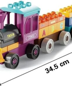 Alternative view of Cuburi de construit tip lego 34 Piese, 3 ani, Trenulet