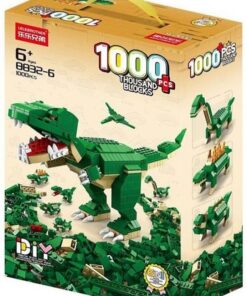 Joc de constructie cu 1000 piese, tip LEGO, Dino 6 in 1, 6 ani+