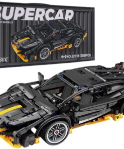 Joc de constructie cu 589 piese, tip LEGO, Supercar Negru, 6 ani+