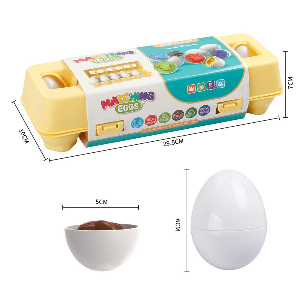 Joc de potrivire cu mijloace de transport, 12 Oua educationale, 3 ani - imagine 4