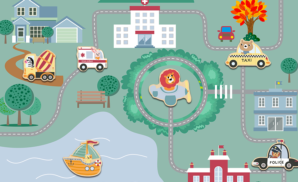 Joc educativ din lemn pentru șnuruit si puzzle 3 D, Mijloace de transport, 3 ani - imagine 4