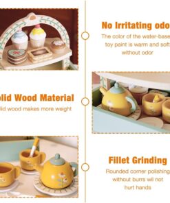 Alternative view of Jucărie din lemn – Set servirea ceaiului, 14 piese, joc de rol Montessori pentru copii, 3 ani+