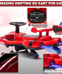 Alternative view of Kart electric cu baterie de 12V, USB integrat și efect de fum, 3 Ani+, Rosu