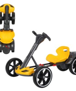 Kart electric de drift, pliabil, cu baterie de 12V, Bluetooth integrat, 3 Ani+, Galben