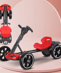 Alternative view of Kart electric de drift, pliabil, cu baterie de 12V, 2 MOTOARE, Bluetooth integrat, si telecomanda, 3 Ani+, Rosu