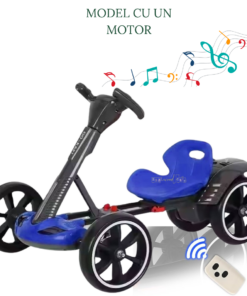 Kart electric de drift, pliabil, cu baterie de 12V, 1 MOTOR, Bluetooth integrat, si telecomanda, 3 Ani+, Albastru