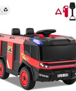 Masina Electrica 12V cu 2 Locuri, Telecomanda si Rezervor de Apa, Pompieri, 2 ani+
