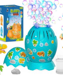 Masina automata de facut baloane de sapun, Dino Bubble MACHINE, 3 ani, Albastru