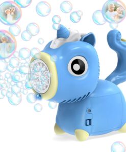Masina automata de facut baloane de sapun, Unicorn Bubble MACHINE, 3 ani, Albastru