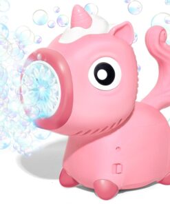 Masina automata de facut baloane de sapun, Unicorn Bubble MACHINE, 3 ani, Roz