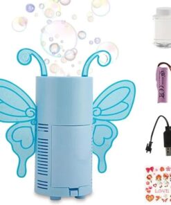 Masina de facut baloane de sapun, Butterfly Bubble, mini, Albastru, 3 ani+