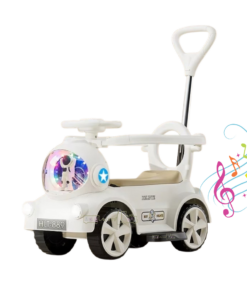 Masinuta Electrica cu lumina LED, muzica, si maner parental, 2-4 ani, Alb