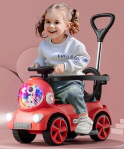 Alternative view of Masinuta Electrica cu lumina LED, muzica, si maner parental, 2-4 ani, Rosu