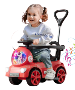 Masinuta Electrica cu lumina LED, muzica, si maner parental, 2-4 ani, Rosu