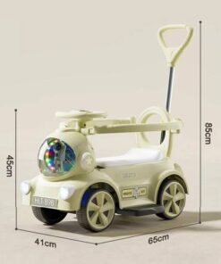 Alternative view of Masinuta Electrica cu lumina LED, muzica, si maner parental, 2-4 ani, Alb