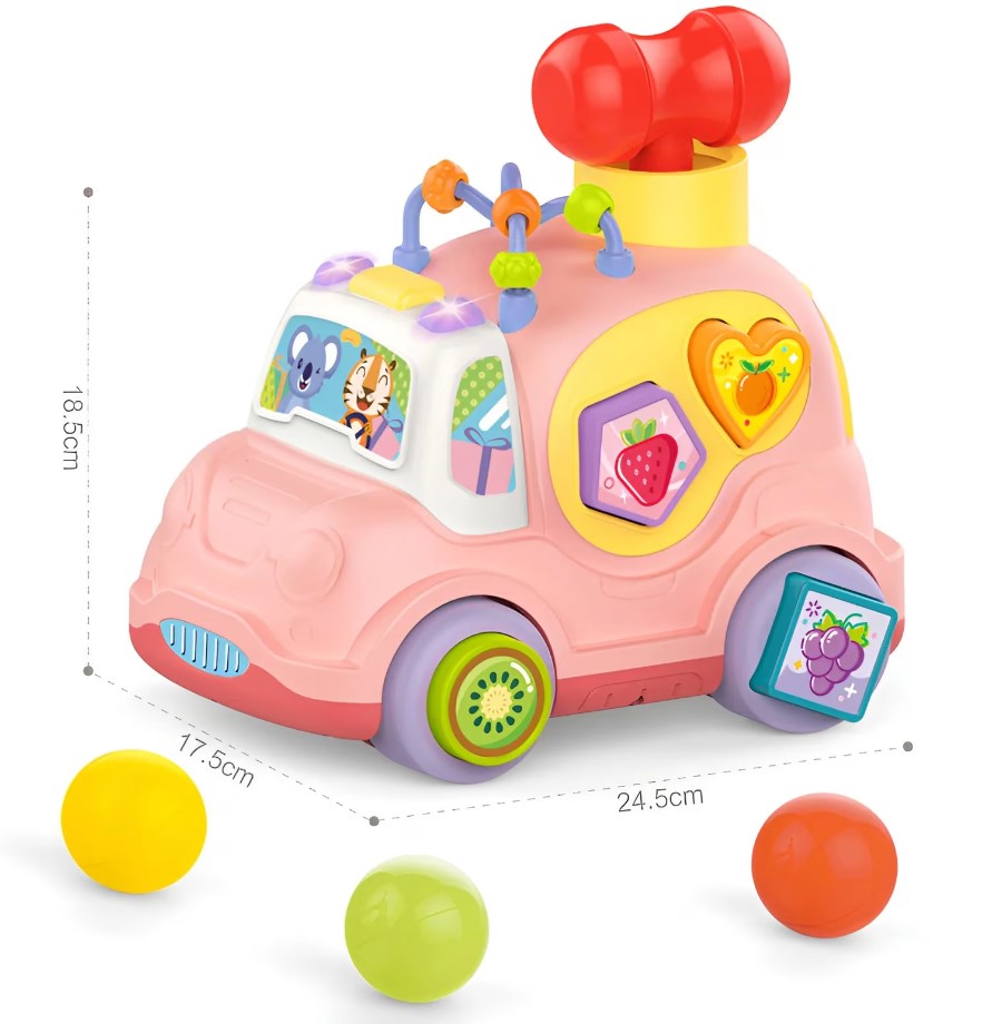 Masinuta interactiva cu activitati educative, Roz, 18 luni+ - imagine 9