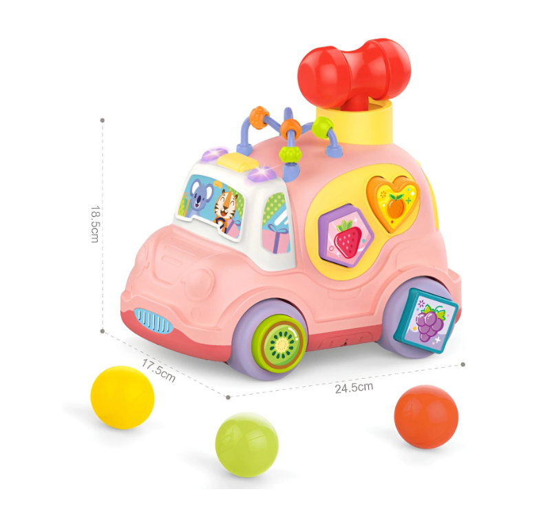 Masinuta interactiva cu activitati educative, Roz, 18 luni+ - imagine 7
