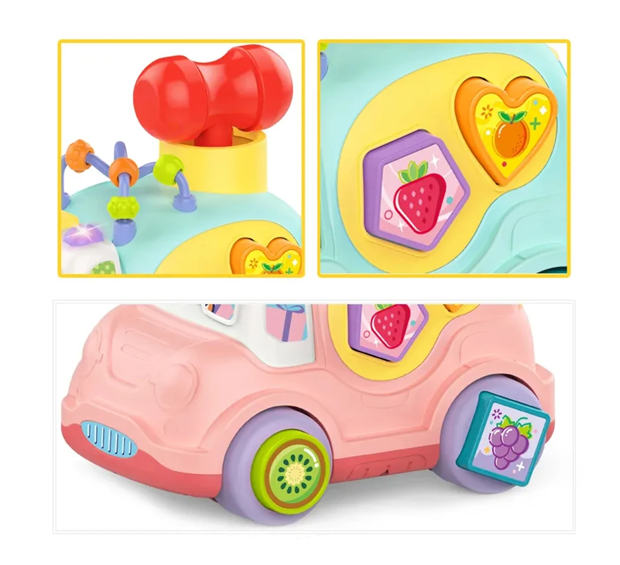 Masinuta interactiva cu activitati educative, Roz, 18 luni+ - imagine 6