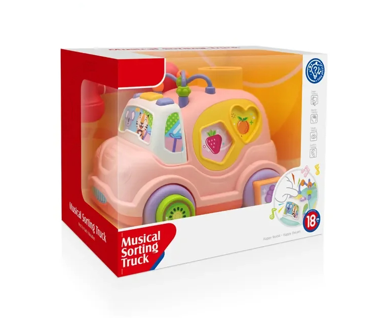 Masinuta interactiva cu activitati educative, Roz, 18 luni+ - imagine 2