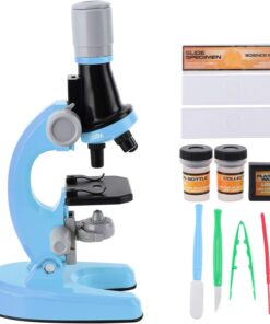 Microscop educativ pentru copii, cu accesorii, Albastru, 6 ani+