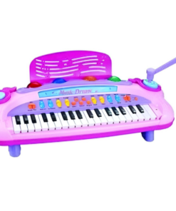 Orga muzicala pentru copii cu microfon sunete si lumini, Roz, 3 ani+