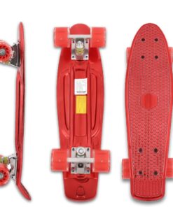 Penny board copii cu lumini, Rosu, 56 CM