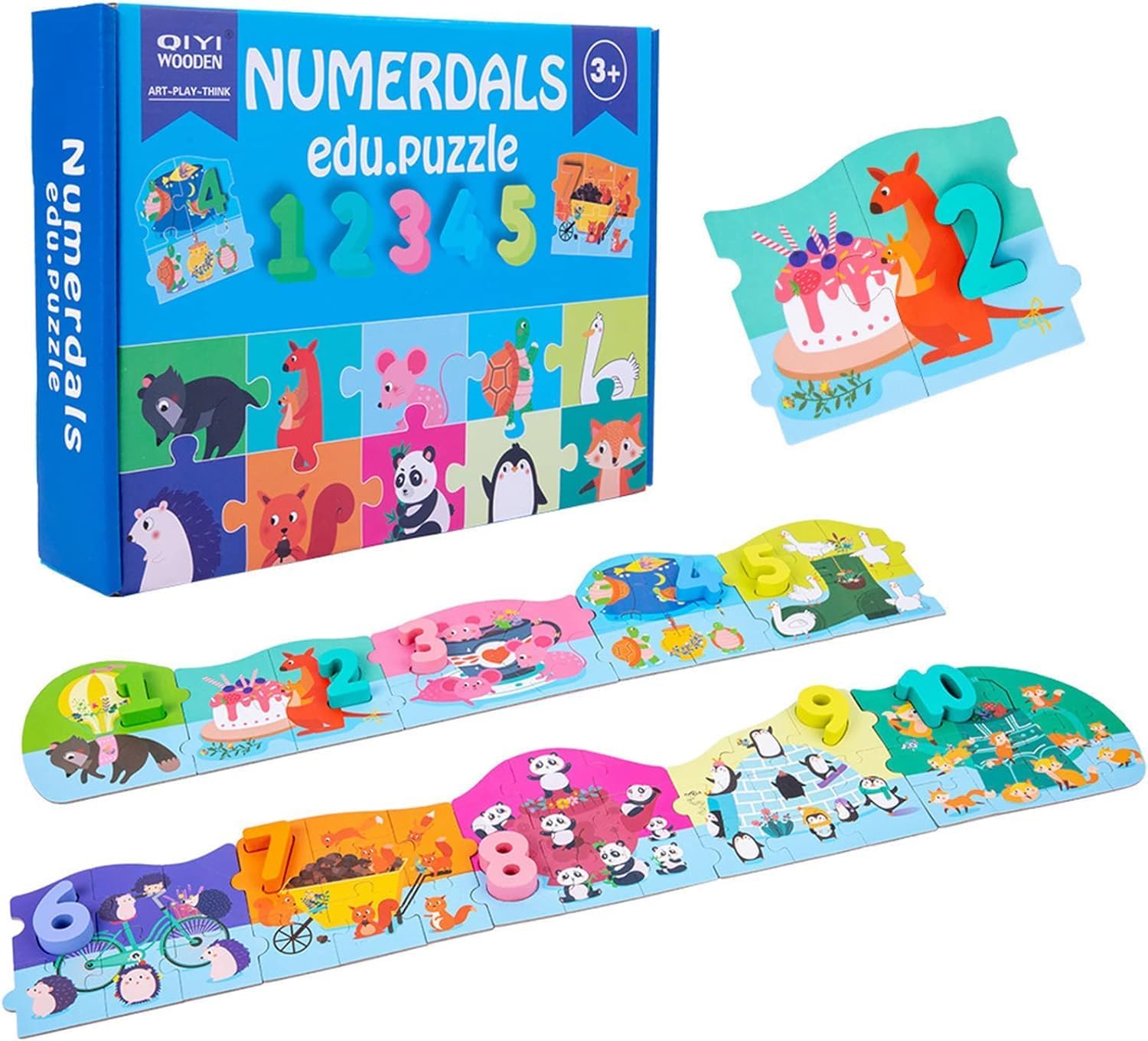 Set 10 puzzle-uri cu cifrele de la 1 la 10, 3 ani