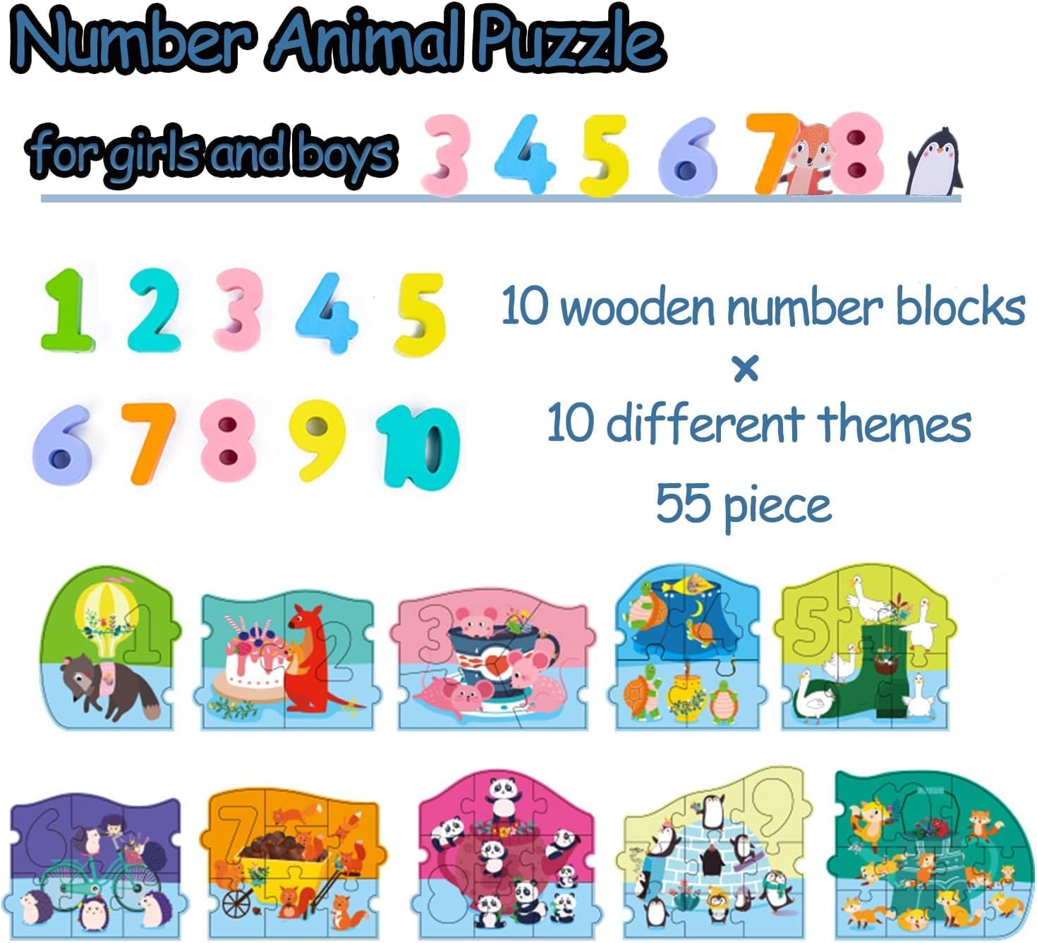 Set 10 puzzle-uri cu cifrele de la 1 la 10, 3 ani - imagine 2
