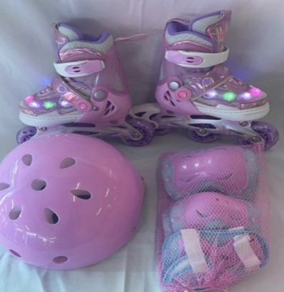 Set Role reglabile si echipament protectie, 27-30 cm, Mov - imagine 2