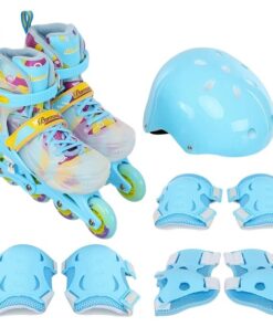 Set Role reglabile cu echipament de protectie, 31-34 cm, Albastru