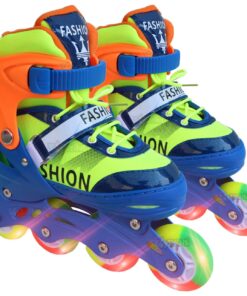 Set Role reglabile cu lumini in roti, 35-38 cm, Albastru