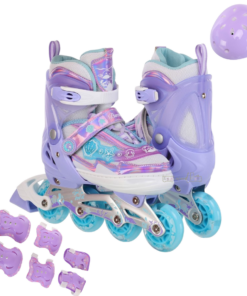 Set Role reglabile si echipament protectie, 27-30 cm, Mov