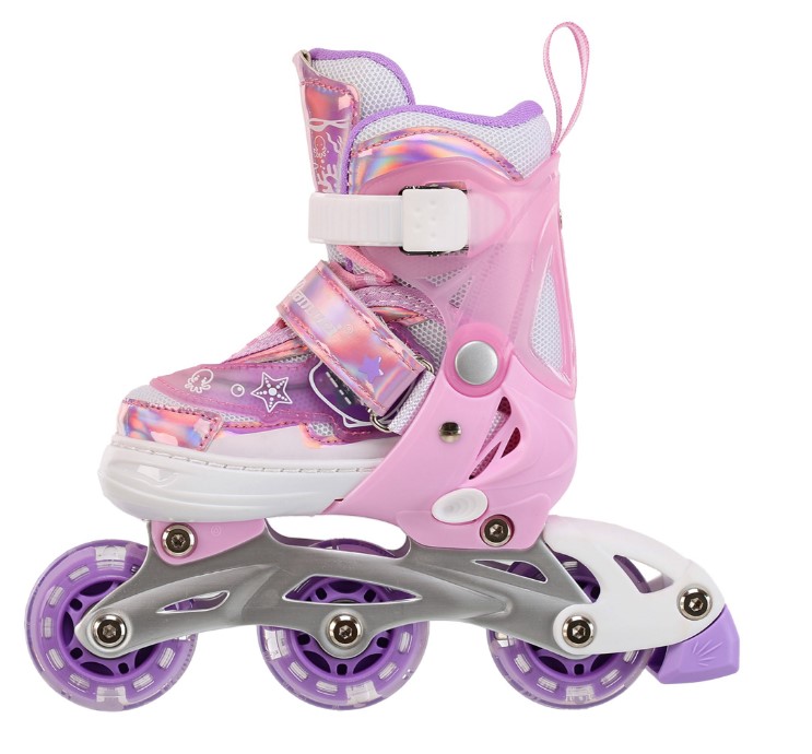 Set Role reglabile si echipament protectie, 27-30 cm, Roz - imagine 4