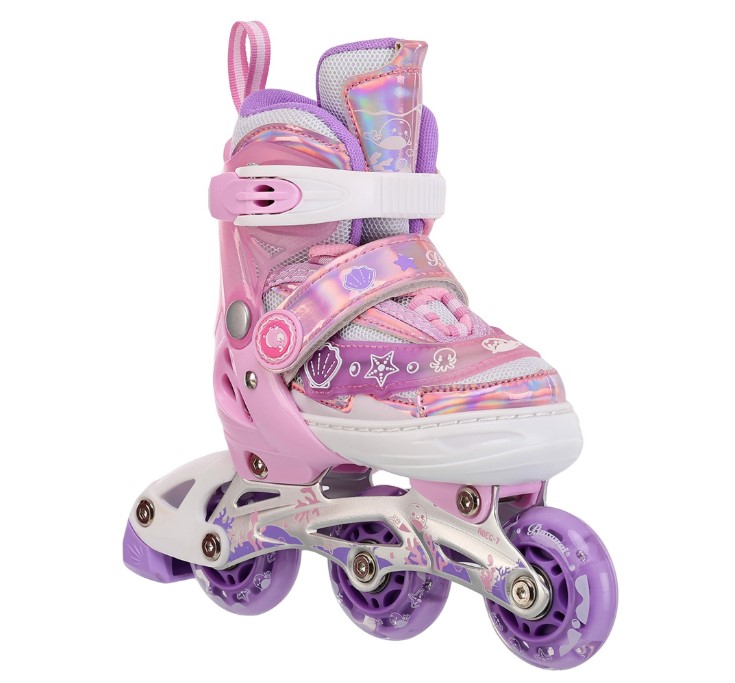 Set Role reglabile si echipament protectie, 27-30 cm, Roz - imagine 5
