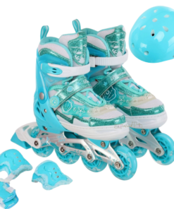 Set Role reglabile si echipament protectie, 27-30 cm, Turcoaz