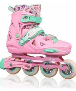 Set Role reglabile cu rulmenti ABEC 9, 31-34 cm, Roz