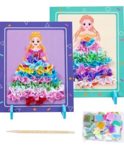Set creativ de broderie, prin impungere, Rochitele Printesei, 3 ani+