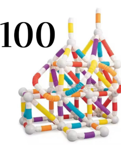 Set de constructie 3D, magnetic, flexibil, 100 piese, 3 ani+