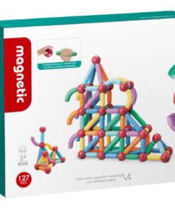 Alternative view of Set de constructie magnetic 3D cu 127 de piese, 3 ani
