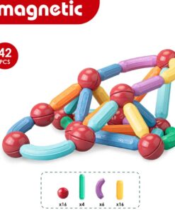 Set de constructie magnetic 3D cu 42 de piese, 3 ani