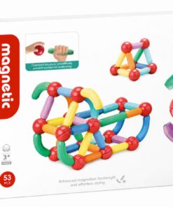 Set de constructie magnetic 3D cu 53 de piese, 3 ani