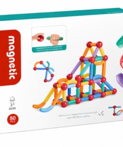 Alternative view of Set de constructie magnetic 3D cu 80 de piese, 3 ani