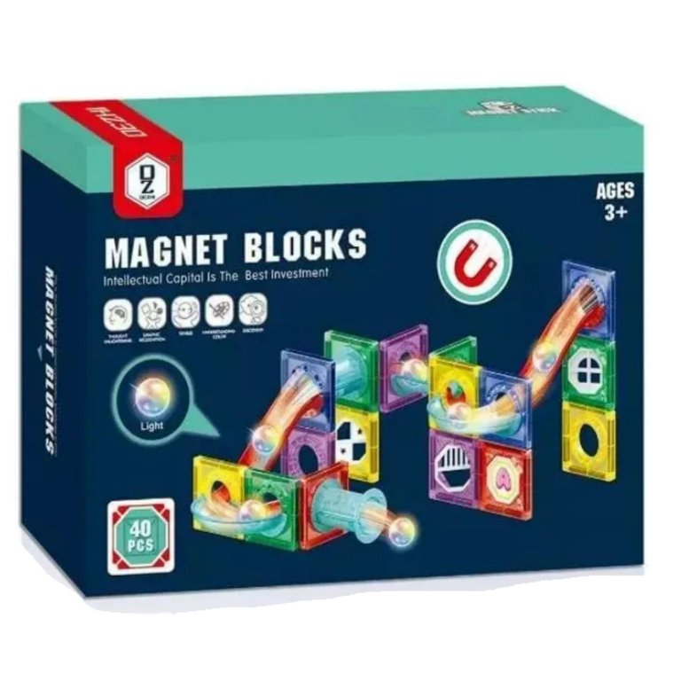 Set de constructie magnetic cu 40 de piese, 3 ani+ - imagine 2