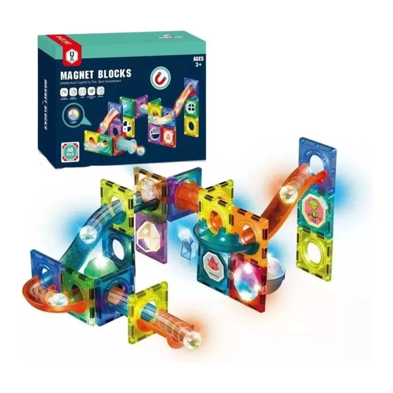 Set de constructie magnetic cu 40 de piese, 3 ani+